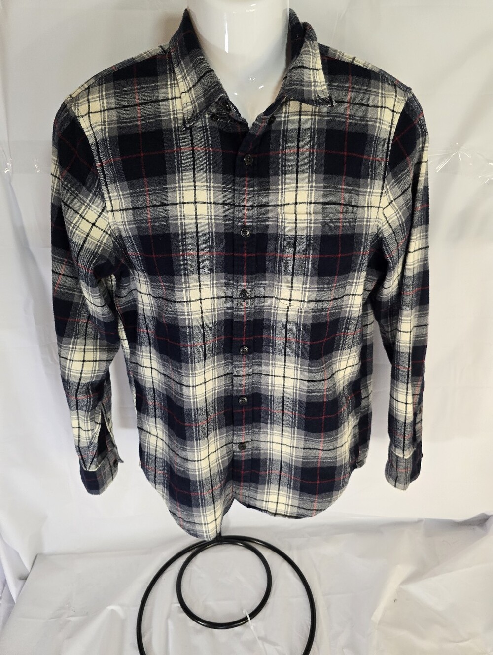 Abercrombie & Fitch Men’s Size Small Soft AF Plaid Flannel Shirt Blue/White